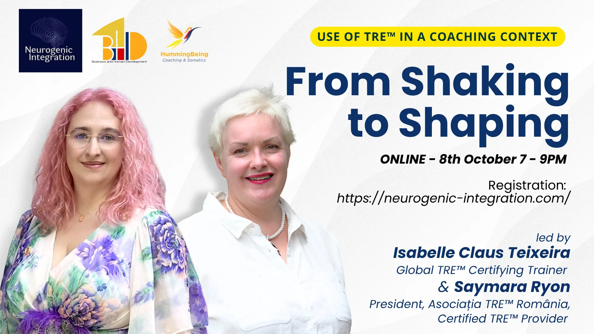 From Shaking to Shaping — Online, 8 October